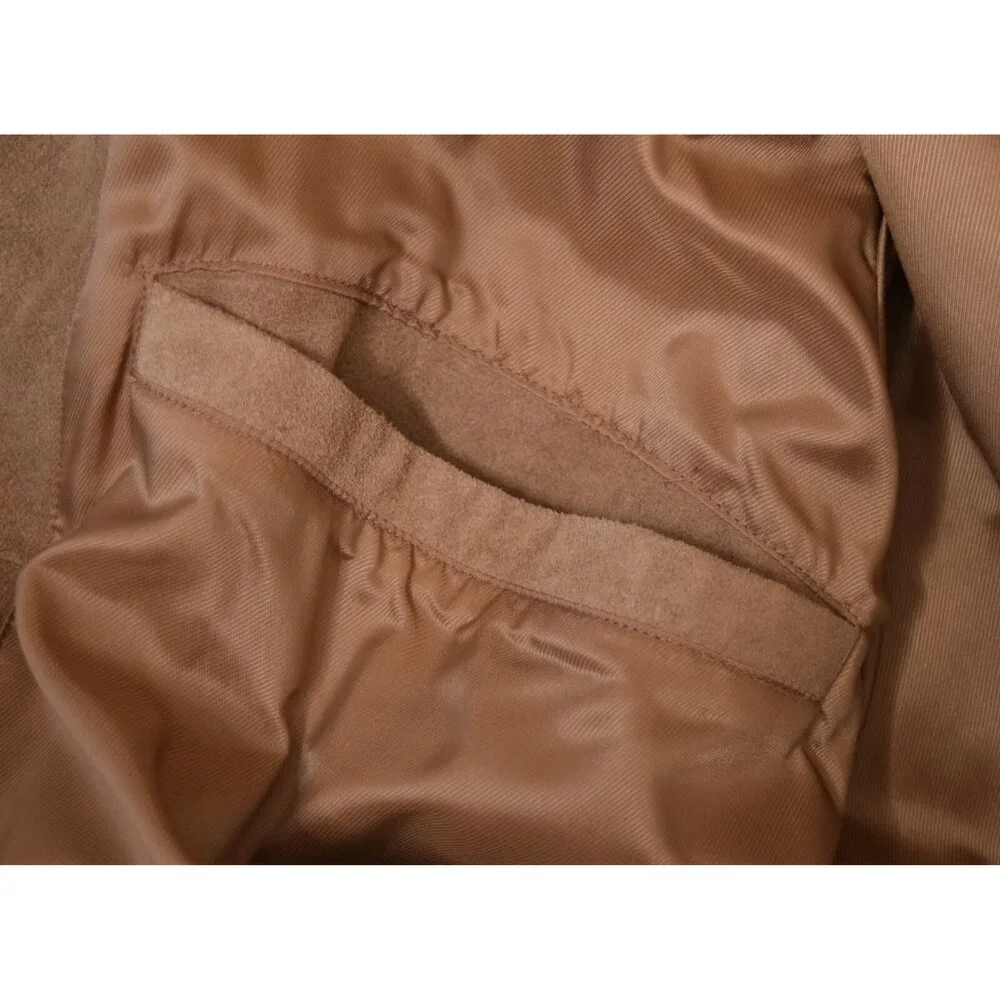 CABELA'S Outdoor Tan Suede Leather Button-Front Field/Hunting Coat/Jacket Size L